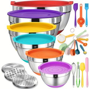 Mixing bowl set 26-piece stainless steel