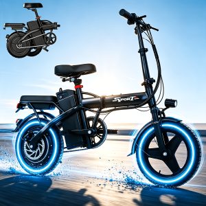 Adult Folding Electric Bike – 500W Peak Motor, 48V 6Ah Removable Battery & 14-Inch Tires